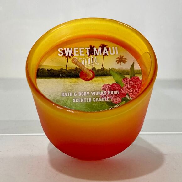 UNBURNED Bath & Body Works Sweet Maui Mango 1 Wick Mini Scented Candle 1.3 Oz - Picture 1 of 6
